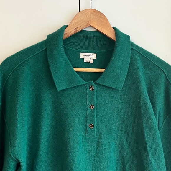 Anthropologie x Pilcro The Jensen Cashmere Crop Polo Sweater Size Large NWT - Picture 7 of 13